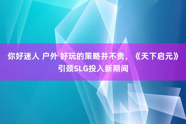 你好迷人 户外 好玩的策略并不贵，《天下启元》引颈SLG投入新期间