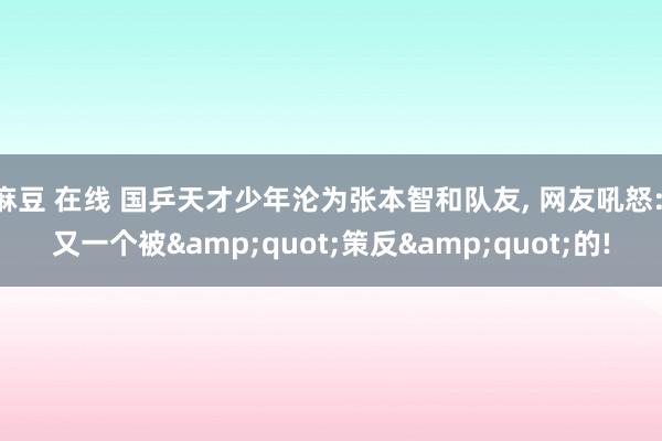 麻豆 在线 国乒天才少年沦为张本智和队友, 网友吼怒: 又一