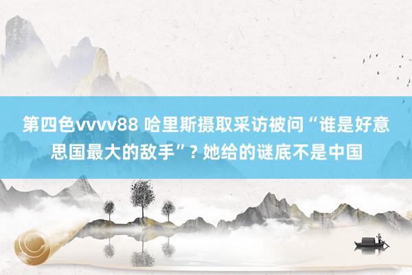 第四色vvvv88 哈里斯摄取采访被问“谁是好意思国最大的敌手”? 她给的谜底不是中国