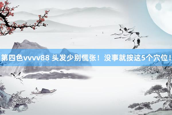第四色vvvv88 头发少别慌张！没事就按这5个穴位！